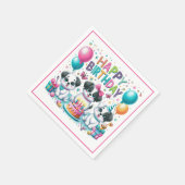 Serviette En Papier Joyeux Anniversaire Chiots (Coin)