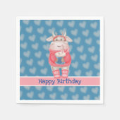 Serviette En Papier Joyeux Anniversaire Chocolat Chaud Papier Napkin (Devant)