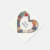 Serviette En Papier Joyeux Anniversaire Coeur doré (Coin)