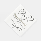 Serviette En Papier Joyeux Anniversaire Cœurs  (Coin)