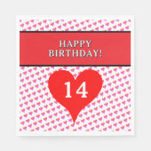 Serviette En Papier Joyeux Anniversaire Cœurs (Devant)