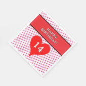 Serviette En Papier Joyeux Anniversaire Cœurs (Coin)