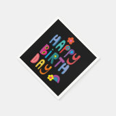 Serviette En Papier Joyeux anniversaire coloré moderne (Coin)
