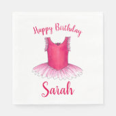 Serviette En Papier Joyeux Anniversaire Danse Ballet Rose Ballerina Tu (Devant)