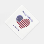 Serviette En Papier Joyeux anniversaire de l'Amérique, blanc rouge et  (Coin)