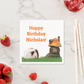 Serviette En Papier Joyeux anniversaire de l'enfant Guinéen Cochon de (En situation)