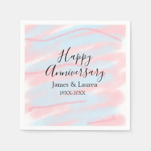 Serviette En Papier Joyeux anniversaire de mariage nom date année past