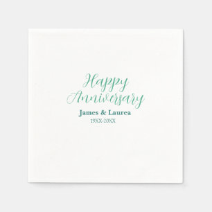 Serviette En Papier Joyeux anniversaire de mariage nom date année simp