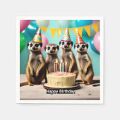 Serviette En Papier Joyeux anniversaire de Meerkat, (Devant)