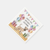 Serviette En Papier Joyeux anniversaire de Terrier Pastel à molle (Coin)