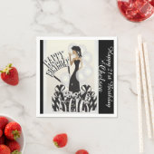 Serviette En Papier Joyeux anniversaire Diva Girl | Nom do-it-yourself (En situation)