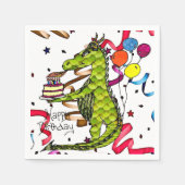 Serviette En Papier Joyeux Anniversaire Dragon Éclairage bougies servi (Devant)