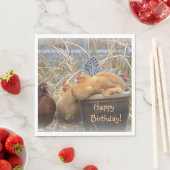 Serviette En Papier Joyeux anniversaire Drôle Poulets (En situation)