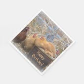 Serviette En Papier Joyeux anniversaire Drôle Poulets (Coin)