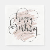 Serviette En Papier Joyeux anniversaire élégant (Devant)