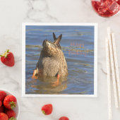 Serviette En Papier Joyeux anniversaire en bas canard (En situation)
