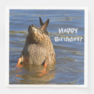 Serviette En Papier Joyeux anniversaire en bas Canard en haut