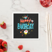 Serviette En Papier Joyeux anniversaire en noir (En situation)