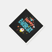 Serviette En Papier Joyeux anniversaire en noir (Coin)