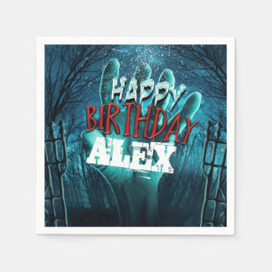 Serviette En Papier Joyeux Anniversaire Fête Zombie