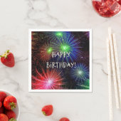 Serviette En Papier Joyeux anniversaire, Feu d'artifice fête (En situation)