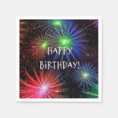 Serviette En Papier Joyeux anniversaire, Feu d'artifice fête (Devant)
