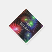 Serviette En Papier Joyeux anniversaire, Feu d'artifice fête (Coin)