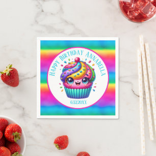 Serviette En Papier Joyeux anniversaire filles cupcake party ajouter n