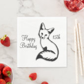 Serviette En Papier Joyeux anniversaire Fox w Age (En situation)
