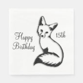 Serviette En Papier Joyeux anniversaire Fox w Age (Devant)