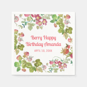 Serviette En Papier Joyeux Anniversaire Fraise Berry Happy 