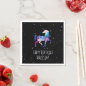 Serviette En Papier Joyeux anniversaire Galaxy Unicorn (En situation)