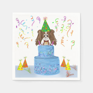Serviette En Papier Joyeux Anniversaire Gâteau Cavalier King Charles