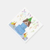 Serviette En Papier Joyeux Anniversaire Gâteau Cavalier King Charles (Coin)