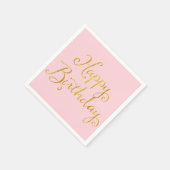 Serviette En Papier Joyeux Anniversaire Gold Faux Parties scintillant  (Coin)