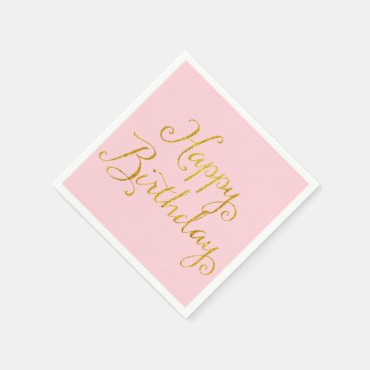 Serviette En Papier Joyeux Anniversaire Gold Faux Parties scintillant (Coin)