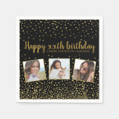 Serviette En Papier Joyeux Anniversaire Gold Parties scintillant Photo (Devant)