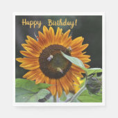 Serviette En Papier Joyeux Anniversaire Golden Tournesol (Devant)