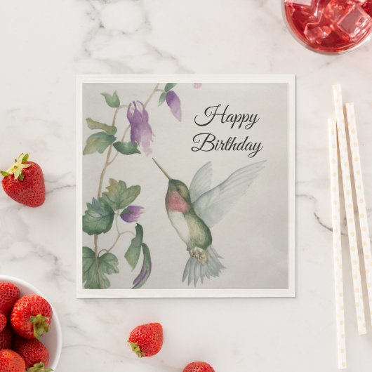 Serviette En Papier Joyeux anniversaire Hummingbird Party Amusant élég (En situation)