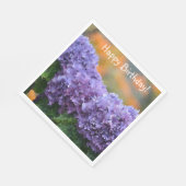 Serviette En Papier Joyeux Anniversaire Impressionniste Purple Hydrang (Coin)