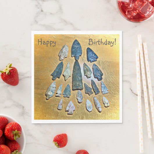 Serviette En Papier Joyeux anniversaire indien Arrowhead (En situation)
