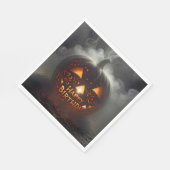 Serviette En Papier Joyeux anniversaire Jack-o-lanterne dans la fumée (Coin)