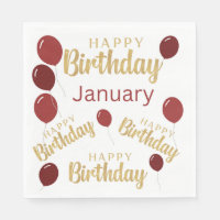 Joyeux anniversaire Janvier anniversaires Papier N