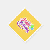 Serviette En Papier Joyeux Anniversaire Jaune Papier Party Napkin (Coin)