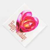 Serviette En Papier Joyeux anniversaire jaune rose coeur Napkins (Coin)