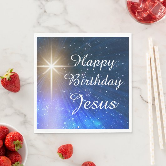 Serviette En Papier Joyeux anniversaire Jésus Papier de Noël Napkins (En situation)