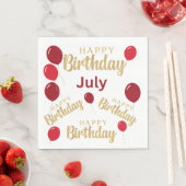 Serviette En Papier Joyeux anniversaire Juillet anniversaires Papier N (En situation)
