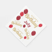 Serviette En Papier Joyeux anniversaire Juillet anniversaires Papier N (Coin)