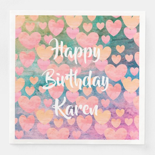 Serviette En Papier Joyeux anniversaire #Karen serviettes du parti par (Devant)