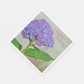 Serviette En Papier Joyeux Anniversaire Lavande Hydrangea (Coin)